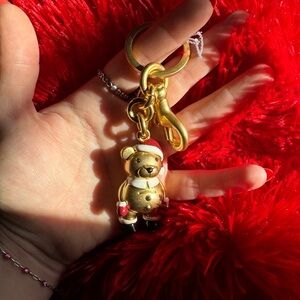 Coach Gold Teddy Bear Keychain
